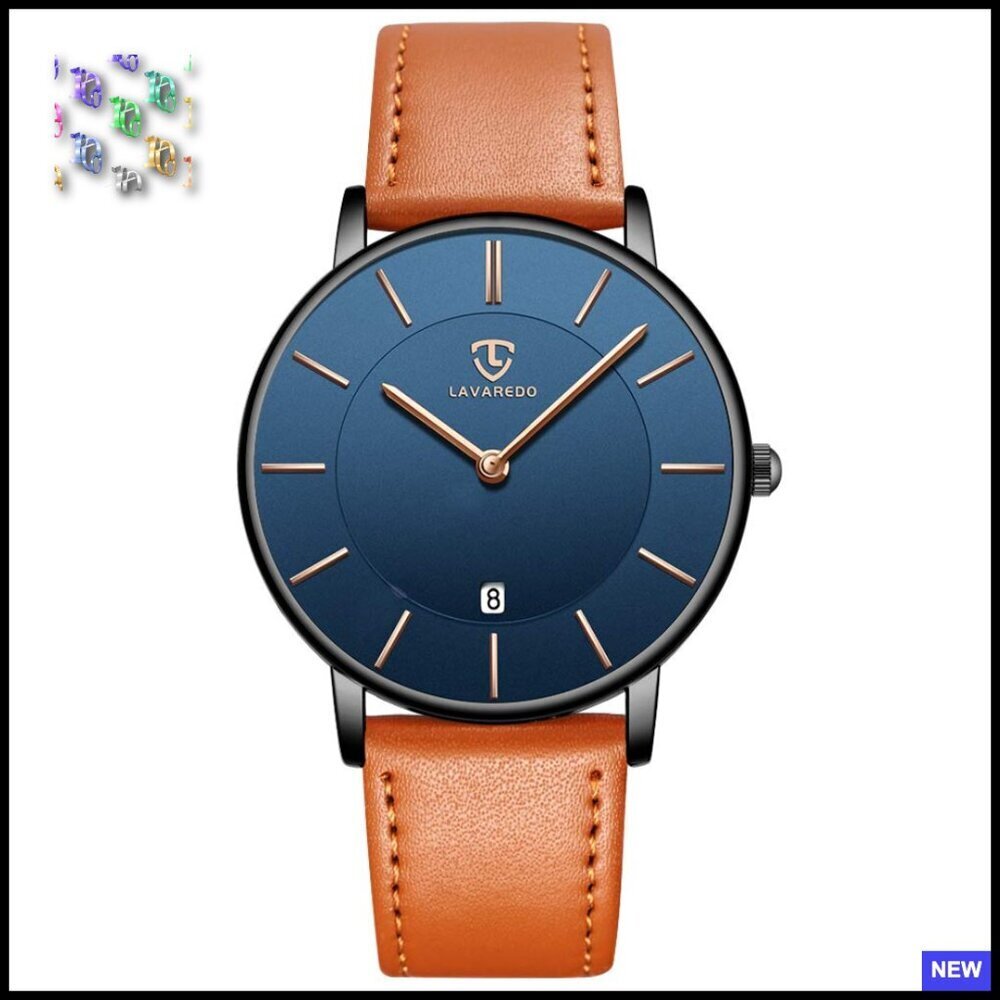 Minimalist Analog Watch with Leather Strap Classic Elegant Unisex Fashion